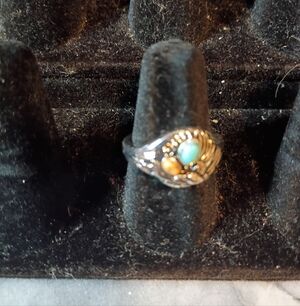 Silver Ring With Blue And Purple Stones